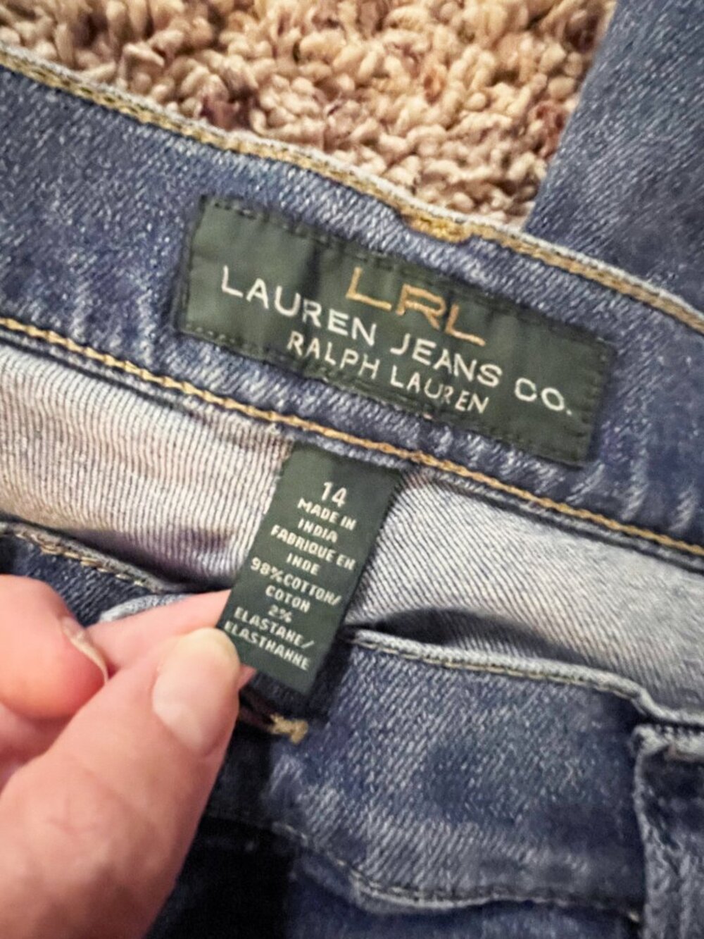 Lauren Ralph Lauren LRL Classic Straight Jeans Women Size 14 Medium Wash Stretch - Picture 2 of 11
